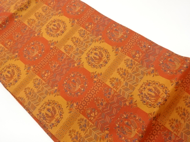 JAPANESE NAGOYA OBI / WOVEN FLORAL PLANTS